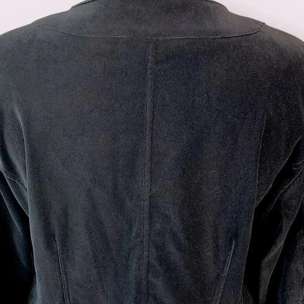 Chico's Vintage Casual Velvet Cropped Open Blazer Jacket Lined Size XL/16 Black - Picture 9 of 16
